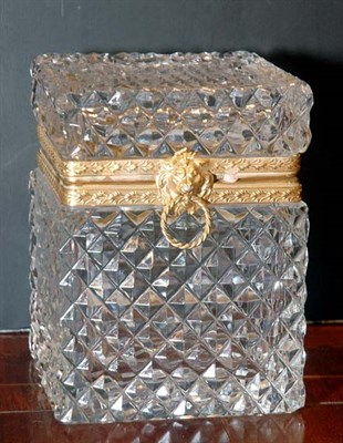 Lot 252 - French Gilt-Metal Mounted Cut Crystal Dresser Box