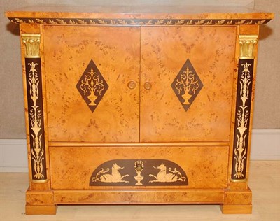 Lot 185 - Biedermeier Style Birch and Ebonized Low...