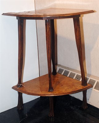 Lot 110 - Victorian Style Burl-Walnut Corner Stand...