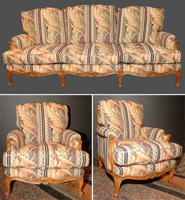 Lot 122 - Suite of Louis XV Style Fruitwood Furniture...