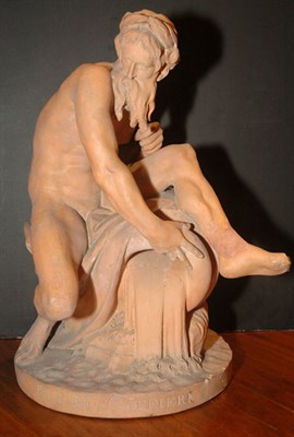Lot 341 - Terra Cotta Figure of a Water God Signed M....