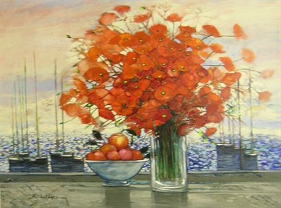Lot 1032 - Michel-Henry French, b.1928 SATIN ROUGE Signed...
