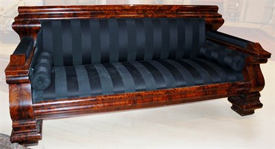 Lot 2270 - American Restauration Mahogany Box Sofa Circa...