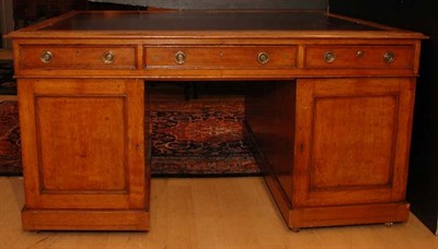 Lot 334 - George III Leather Top Oak Partner's Desk...