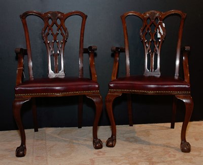 Lot 625 - Pair of Georgian Style Mahogany Armchairs
