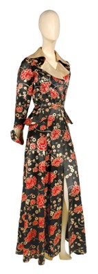 Lot 104 - Ossie Clark Satin Floral Print Redingote...