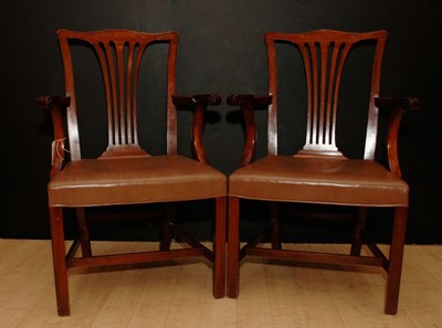 Lot 303 - Set of Eleven Georgian Style Mahogany Armchairs