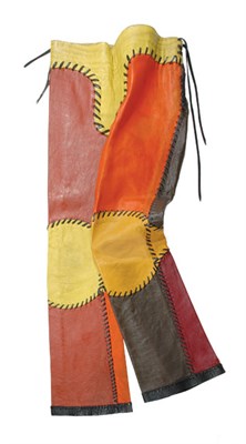 Lot 102 - Stephen Burrows for O Leather Patchwork Pants...
