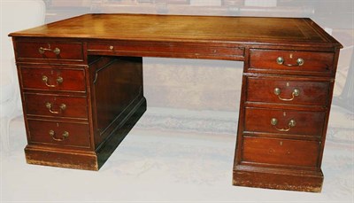 Lot 1167 - Georgian Style Leather Top Mahogany Partner's...
