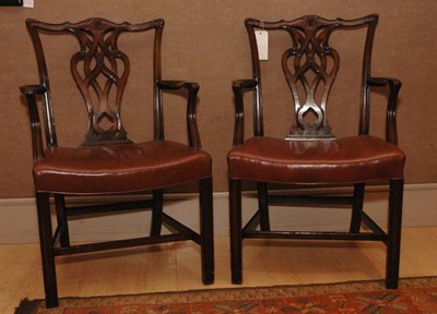 Lot 378 - Set of Eleven Georgian Style Mahogany Armchairs