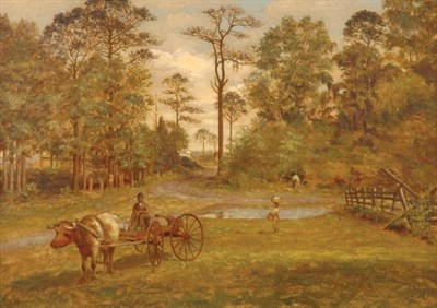 Lot 2102 - American School 19th Century ON A COUNTRY ROAD...