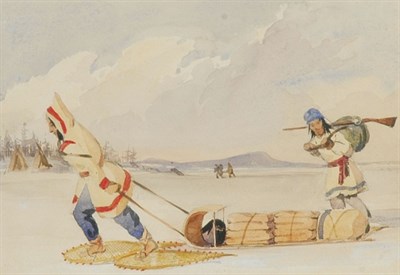 Lot 2081 - American School 19th Century CANADIAN INDIANS...