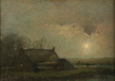 Lot 1256 - Henry Ward Ranger American, 1858-1916 Farm by...