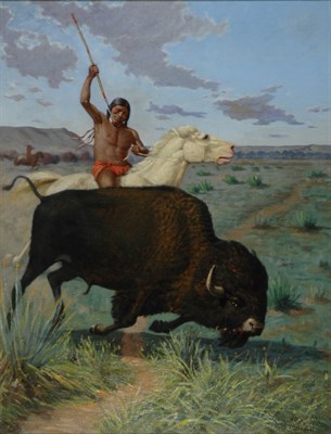 Lot 1290 - Charles Craig 1846-1931 THE BUFFALO HUNT...