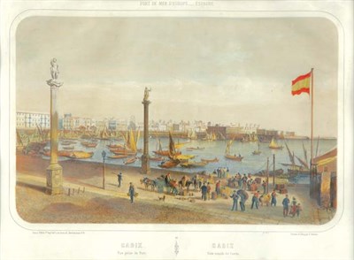 Lot 91 - After Sabatier CADIX: VUE PRISE DU PORT...