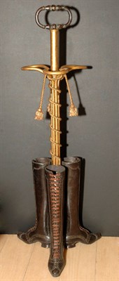 Lot 480 - Victorian Style Patinated-Bronze Boot-Form...