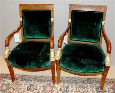 Lot 596 - Pair of Empire Walnut and Parcel Gilt...