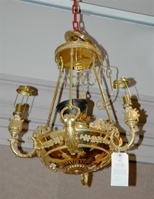 Lot 616 - Empire Style Gilt-Bronze Three-Light...