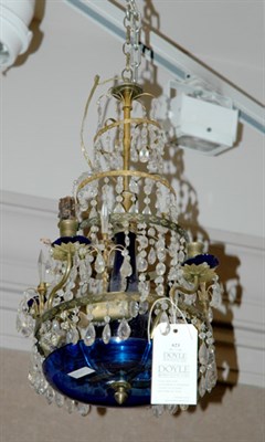 Lot 623 - Baltic Gilt-Metal Clear Cut Glass and Cobalt...