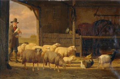 Lot 1107 - Theo van Sluys Belgian, 1849-1931 THE NEW LAMB...