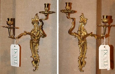 Lot 3334 - Pair of Louis XV Style Gilt-Metal Two-Light...