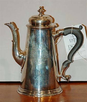 Lot 1227 - George II Silver Coffee Pot Maker's mark JF,...