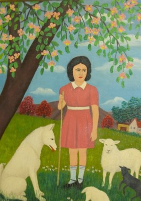 Lot 1058 - Lawrence Lebduska American, 1894-1966 Girl...