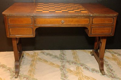 Lot 200 - Regency Style Mahogany Sliding Top Game Table...