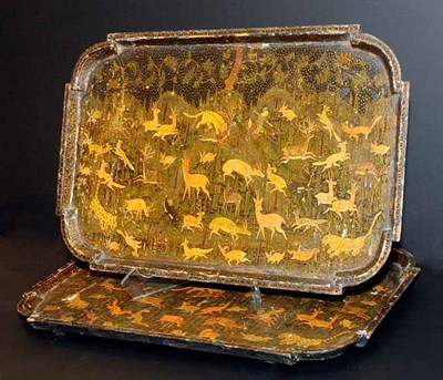 Lot 202 - Pair of Indian Lacquered Serving Trays