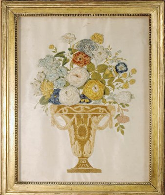 Lot 611 - Regency Silk Embroidered and Crewelwork...