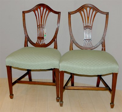 Lot 3324 - Four Georgian Style Mahogany Shield Back Chairs