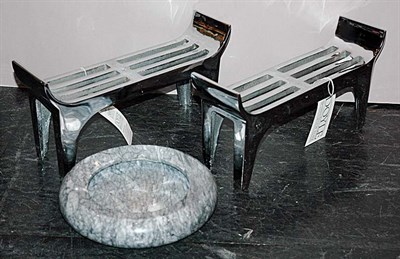 Lot 169 - Pair of Chromed Metal Andirons Attributed to...