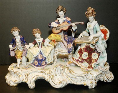 Lot 216 - German Porcelain Figure Group of Musicians...