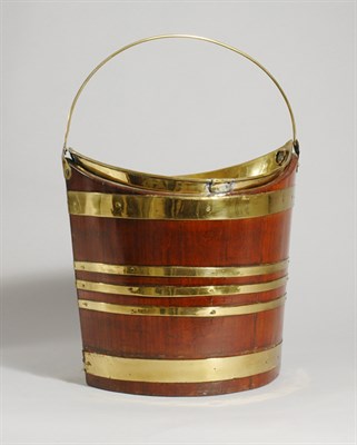 Lot 515 - Dutch Brass Bound Mahogany Peat Bucket 18th...