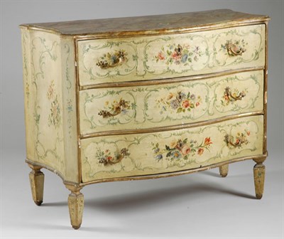 Lot 418 - Italian Rococo Painted and Floral Decorated...
