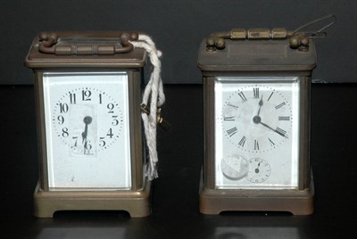 Lot 258 - Two French Brass Carriage Clocks
