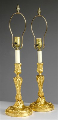 Lot 468 - Pair of Louis XV Gilt-Bronze Candlesticks Each...