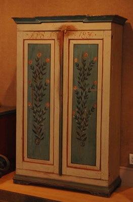 Lot 627 - Austrian Painted Armoire Height 6 feet, width...