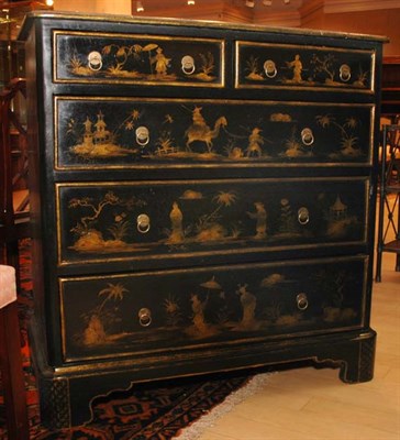 Lot 605 - Georgian Style Gilt Decorated Black Painted...