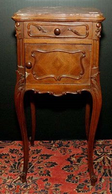Lot 2087 - Louis XV Style Carved Walnut Bedside Cabinet...