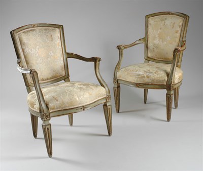 Lot 414 - Pair of Italian Neoclassical Painted and...