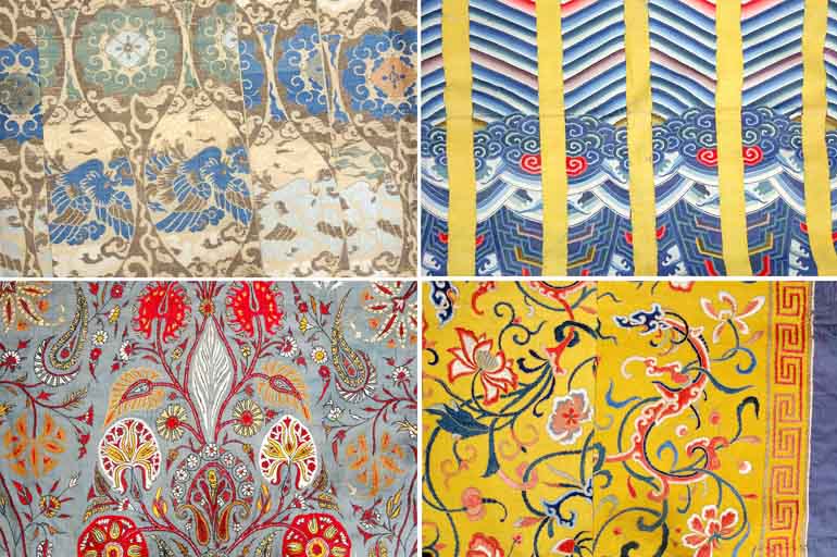 Lot 341 - Group of Four Exotic Textiles The first an...