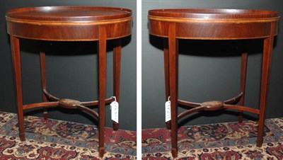 Lot 136 - Pair of Georgian Style Mahogany Oval Side...