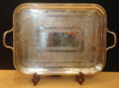 Lot 346 - English Silver Plated Two-Handle Serving Tray