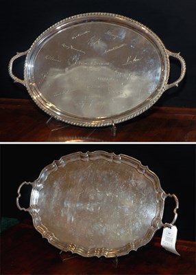 Lot 347 - English Silver Two-Handle Serving Tray;...