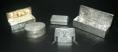 Lot 357 - Five English and Continental Silver Trinket...