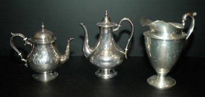 Lot 359 - Sterling Silver Water Pitcher, Coffee Pot and...