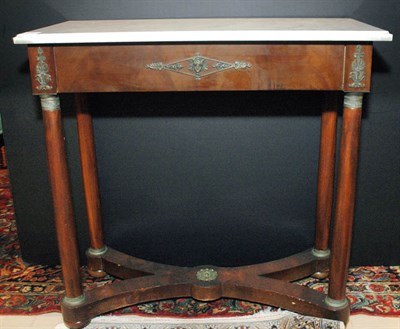 Lot 396 - Empire Style Marble Top Gilt-Metal Mounted...