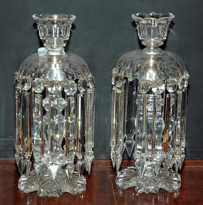 Lot 402 - Pair of Anglo Irish Style Lustres Height 16...