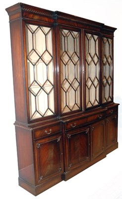 Lot 438 - Georgian Style Mahogany Breakfront Height 7...